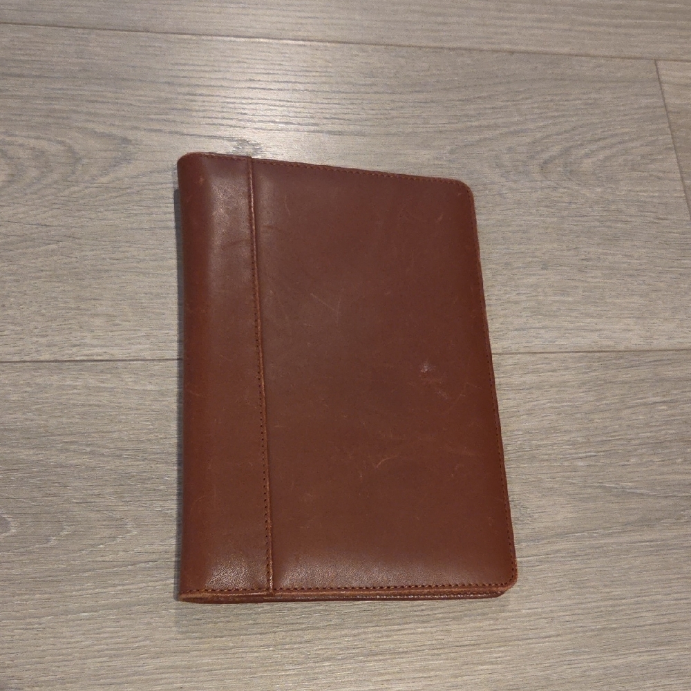 Cutter & Buck Brown Leather Pad Notebook Multiplan w/ pen holder